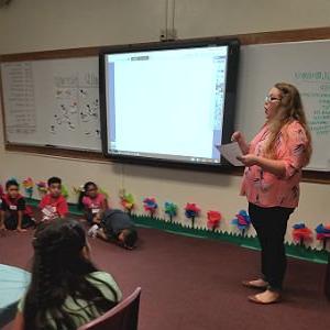 Human Services student teaching classroom of children